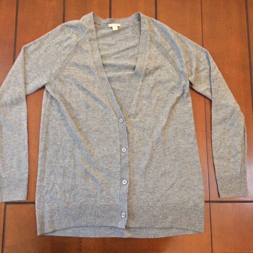 Gap merino wool blend gray long cardigan small button up career